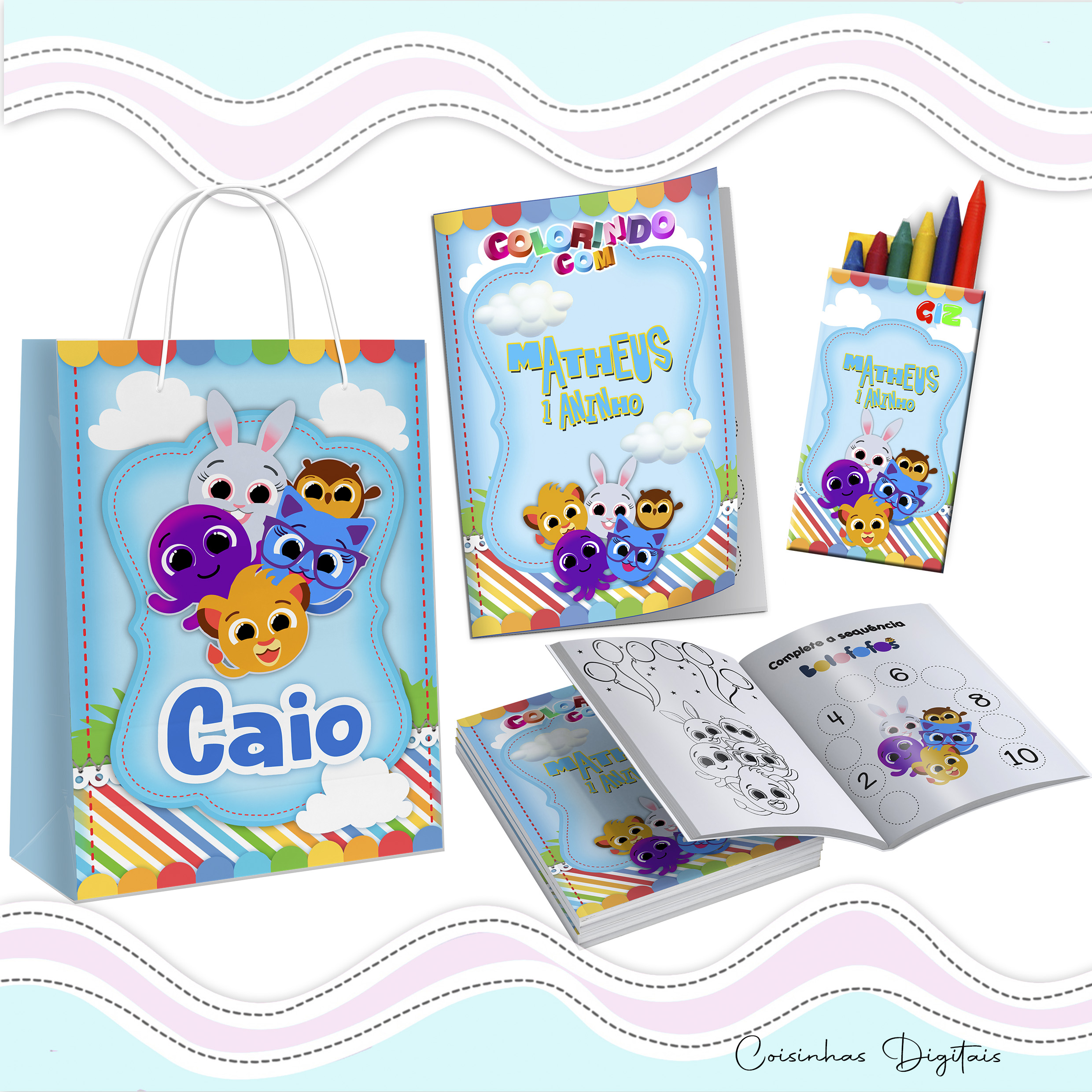 Kit Colorir Bolofofo Menino