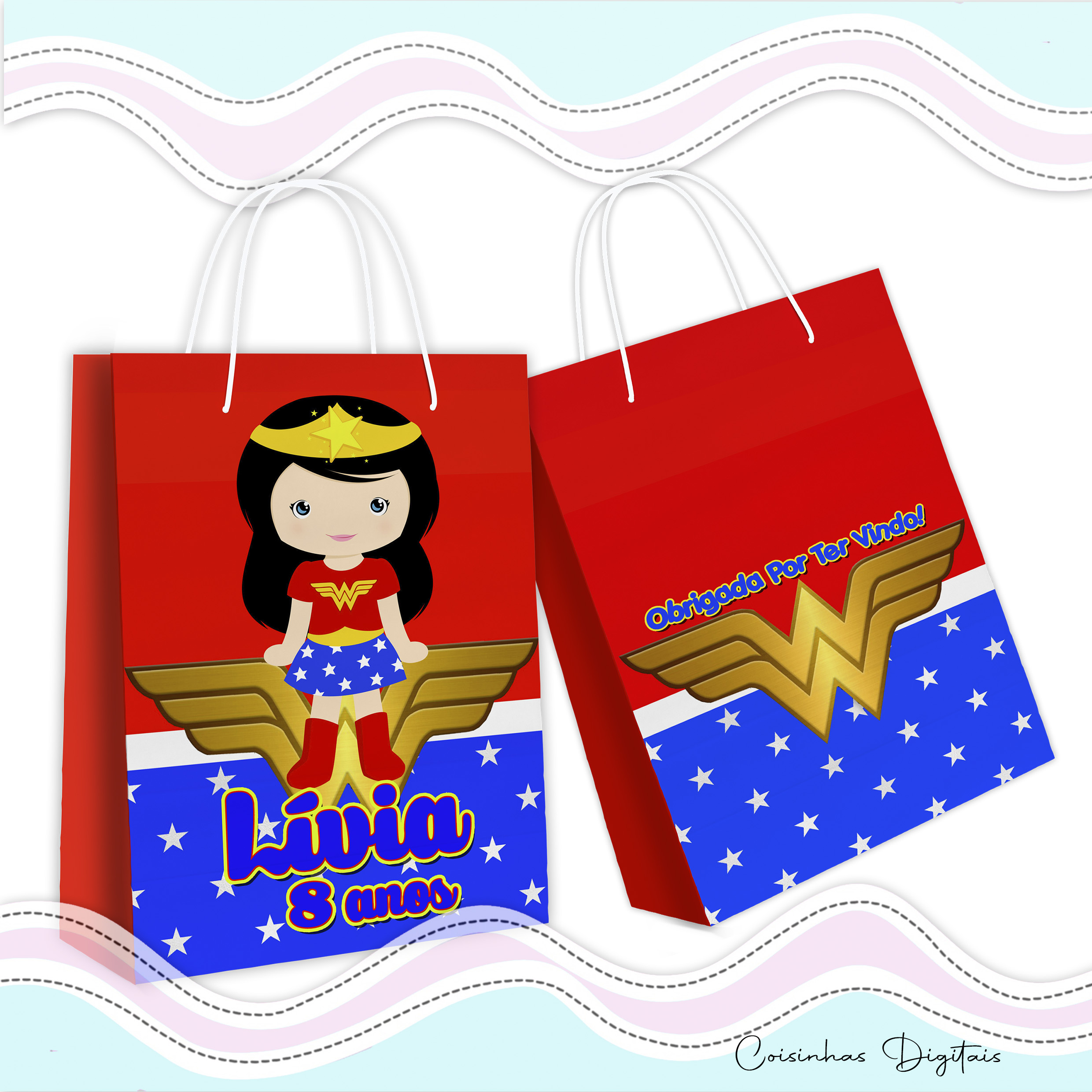 Kit Colorir Mulher Maravilha Cute - Imagem 3