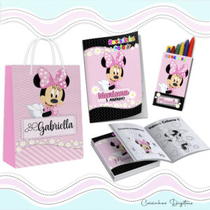 Kit Colorir Minnie Rosa