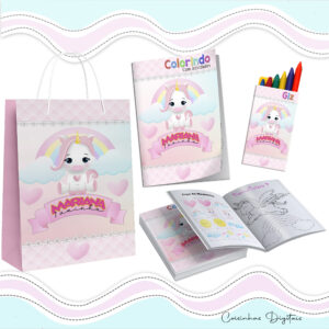 Kit Colorir Unicórnio Cute