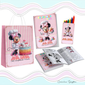 Kit Colorir Minnie Confeiteira