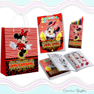 Kit Colorir Minnie Vermelha