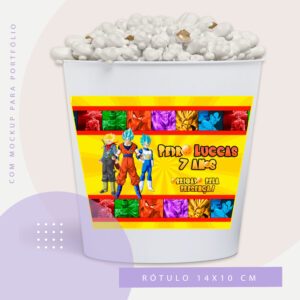 Rótulo para Balde de Pipoca Dragon Ball