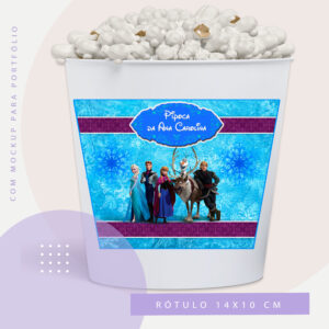 Rótulo para Balde de Pipoca Frozen