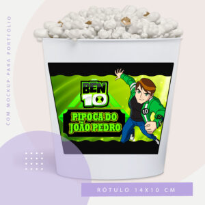 Rótulo para Balde de Pipoca Ben 10