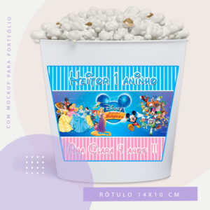Rótulo para Balde de Pipoca Disney