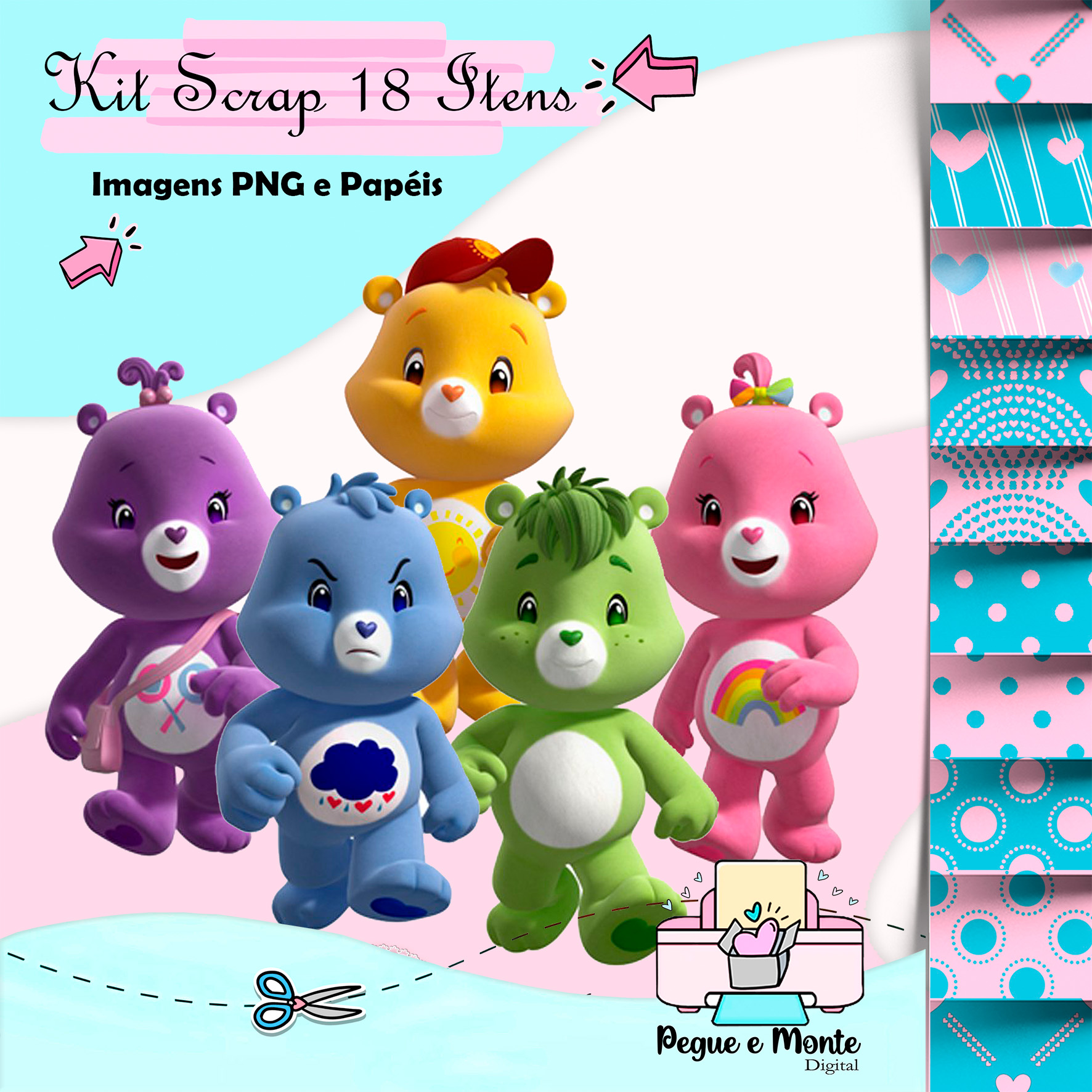 Kit Scrap Digital Ursinhos Carinhosos
