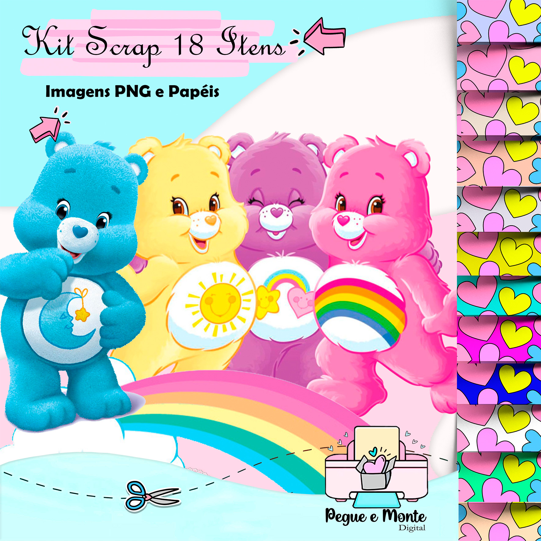 Kit Scrap Digital Ursinhos Carinhosos