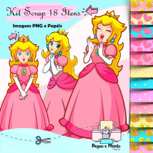 Kit Scrap Digital Princesa Peach