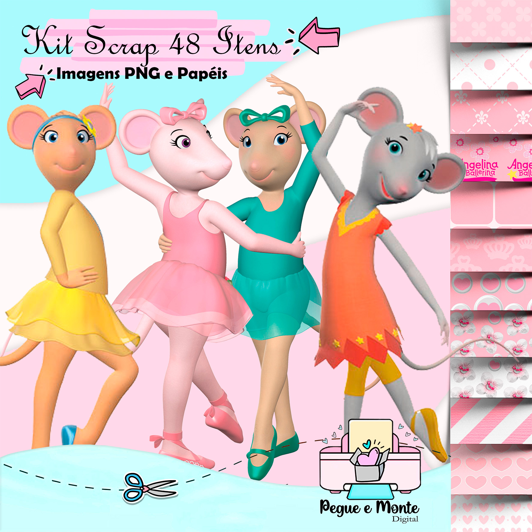 Kit Scrap Digital Angelina Ballerina