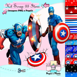 Kit Scrap Digital Capitão America
