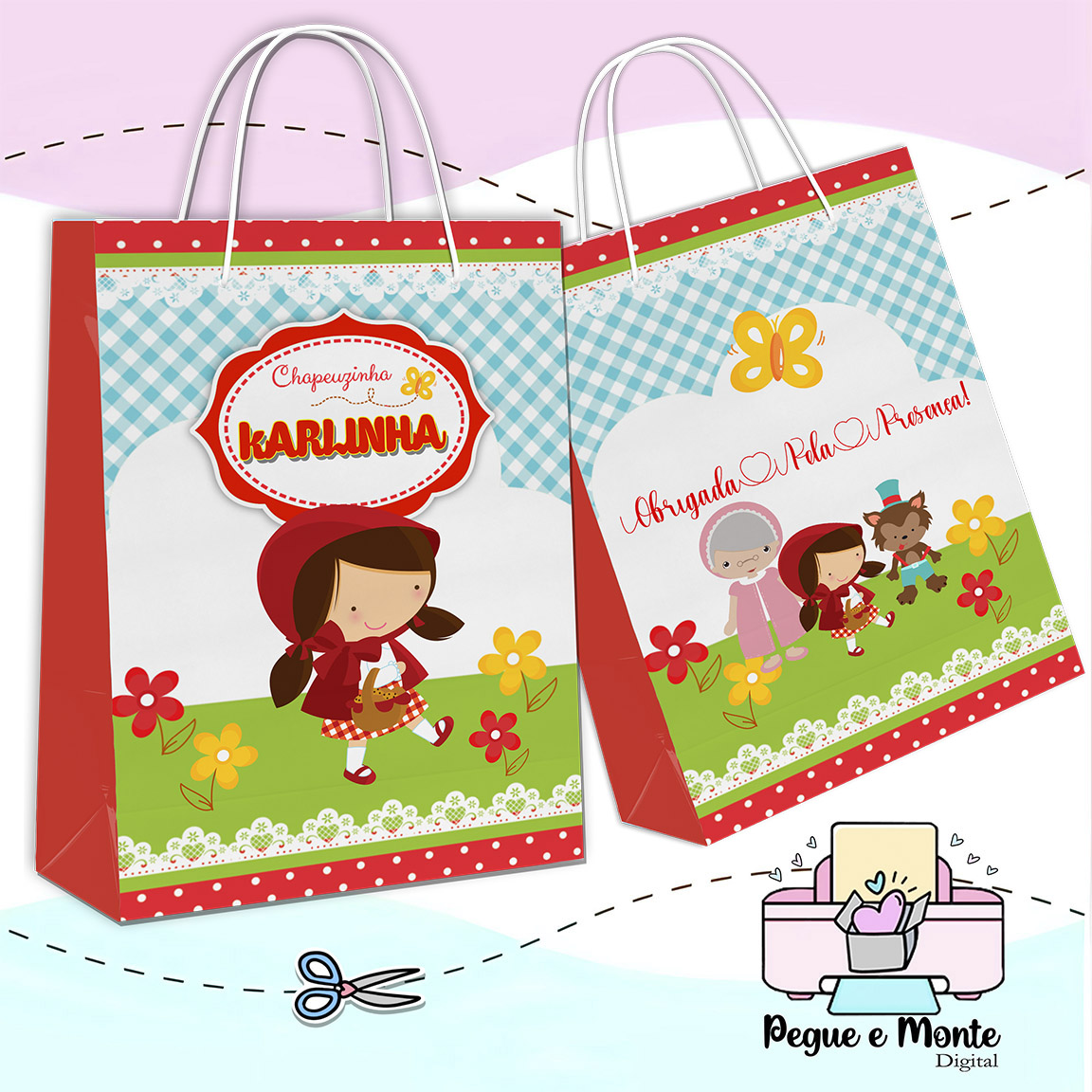 Sacolinha Personalizada Chapeuzinho Vermelho