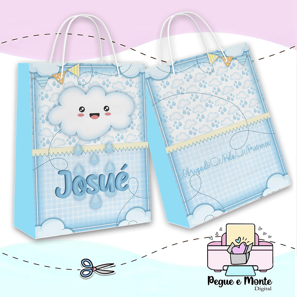 Sacolinha Personalizada Chuva de Benção