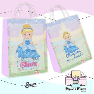 Sacolinha Personalizada Cinderela Cute