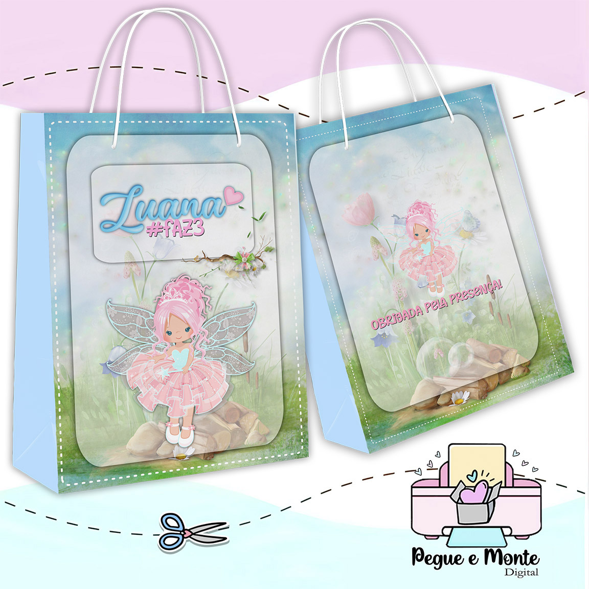 Sacolinha Personalizada Fadinha Cute