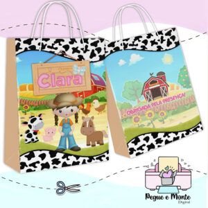 Sacolinha Personalizada Fazendinha Menina