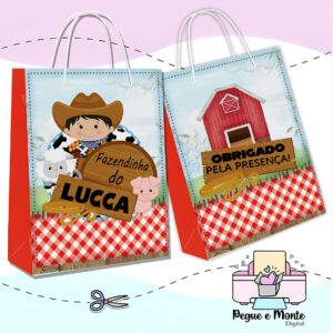 Sacolinha Personalizada Fazendinha Menino