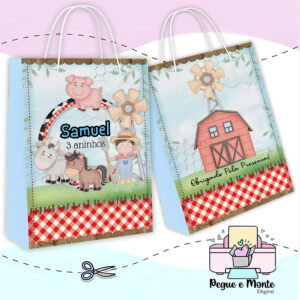 Sacolinha Personalizada Fazendinha Menino