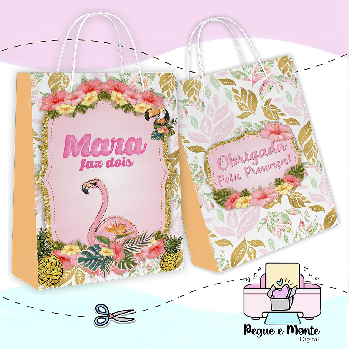 Sacolinha Personalizada Flamingo