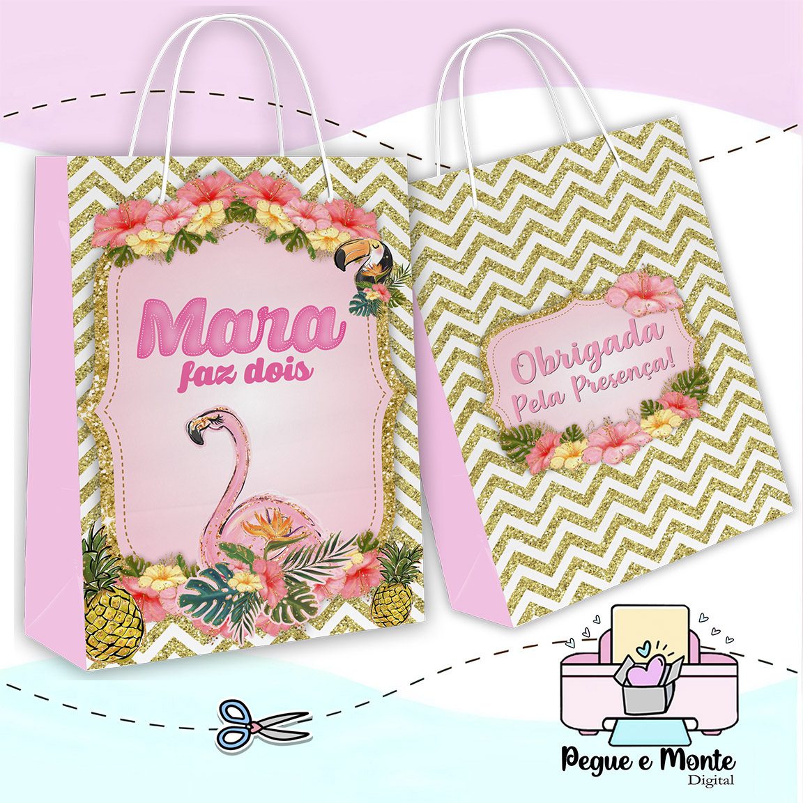 Sacolinha Personalizada Flamingo