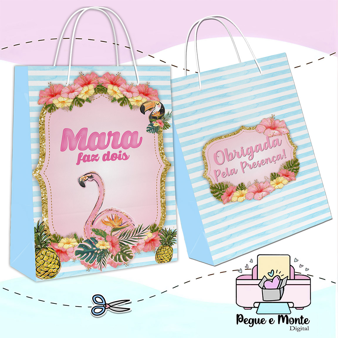 Sacolinha Personalizada Flamingo
