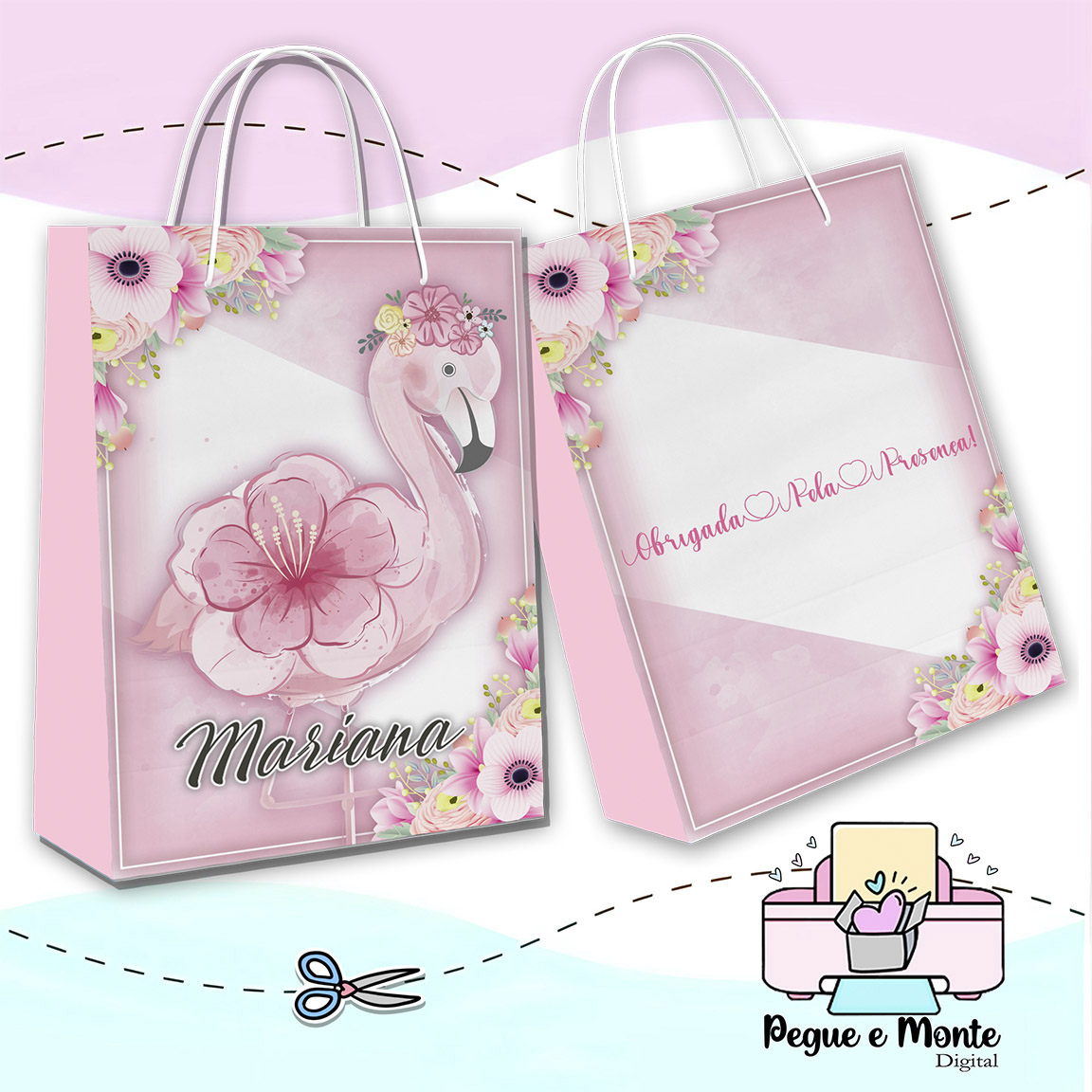Sacolinha Personalizada Flamingo
