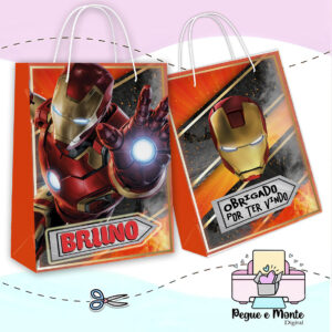 Sacolinha Personalizada Homem de Ferro