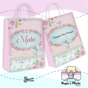 Sacolinha Personalizada Jardim de Borboletas