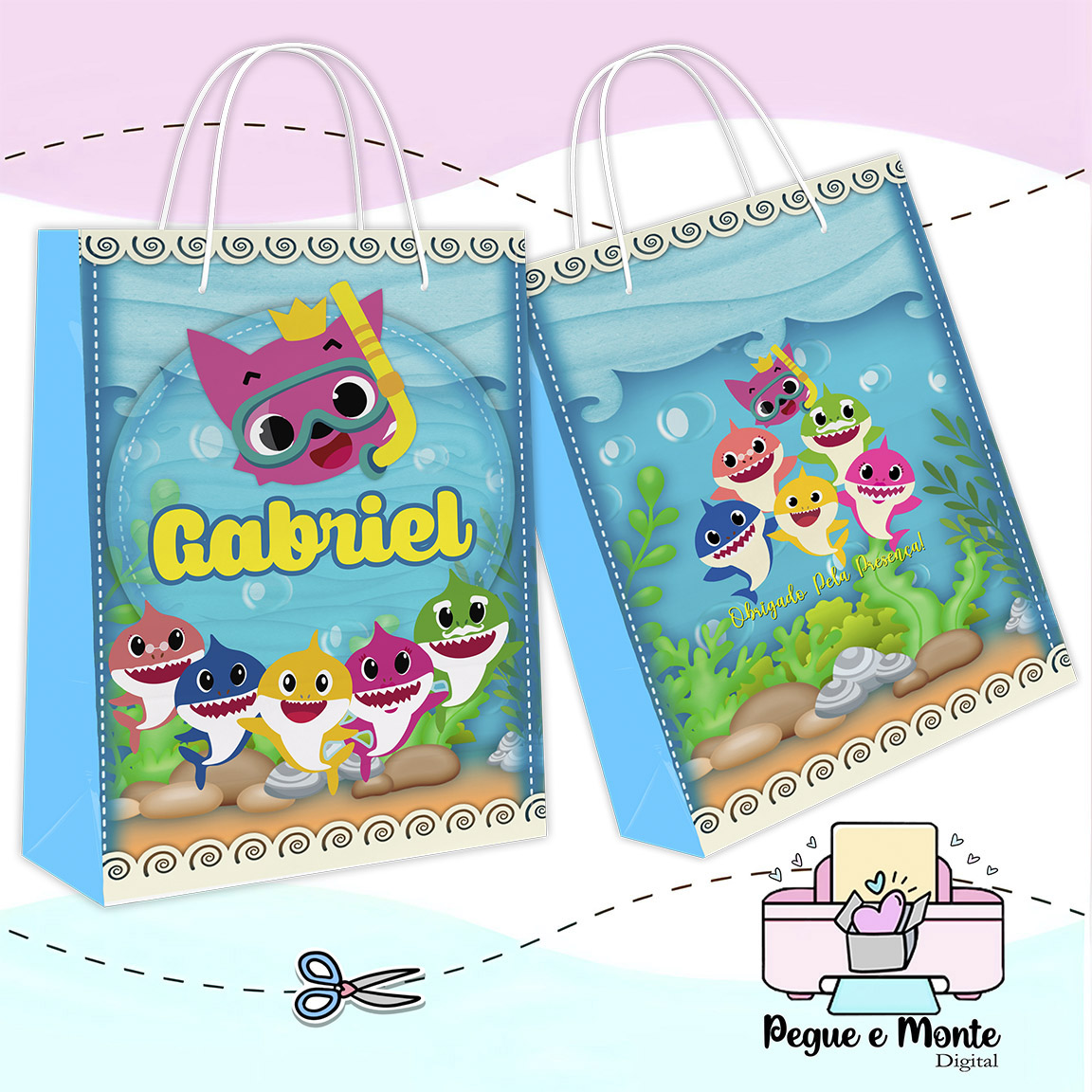 Sacolinha Personalizada Baby Shark