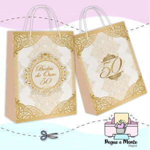 Sacolinha Personalizada Bodas de Ouro