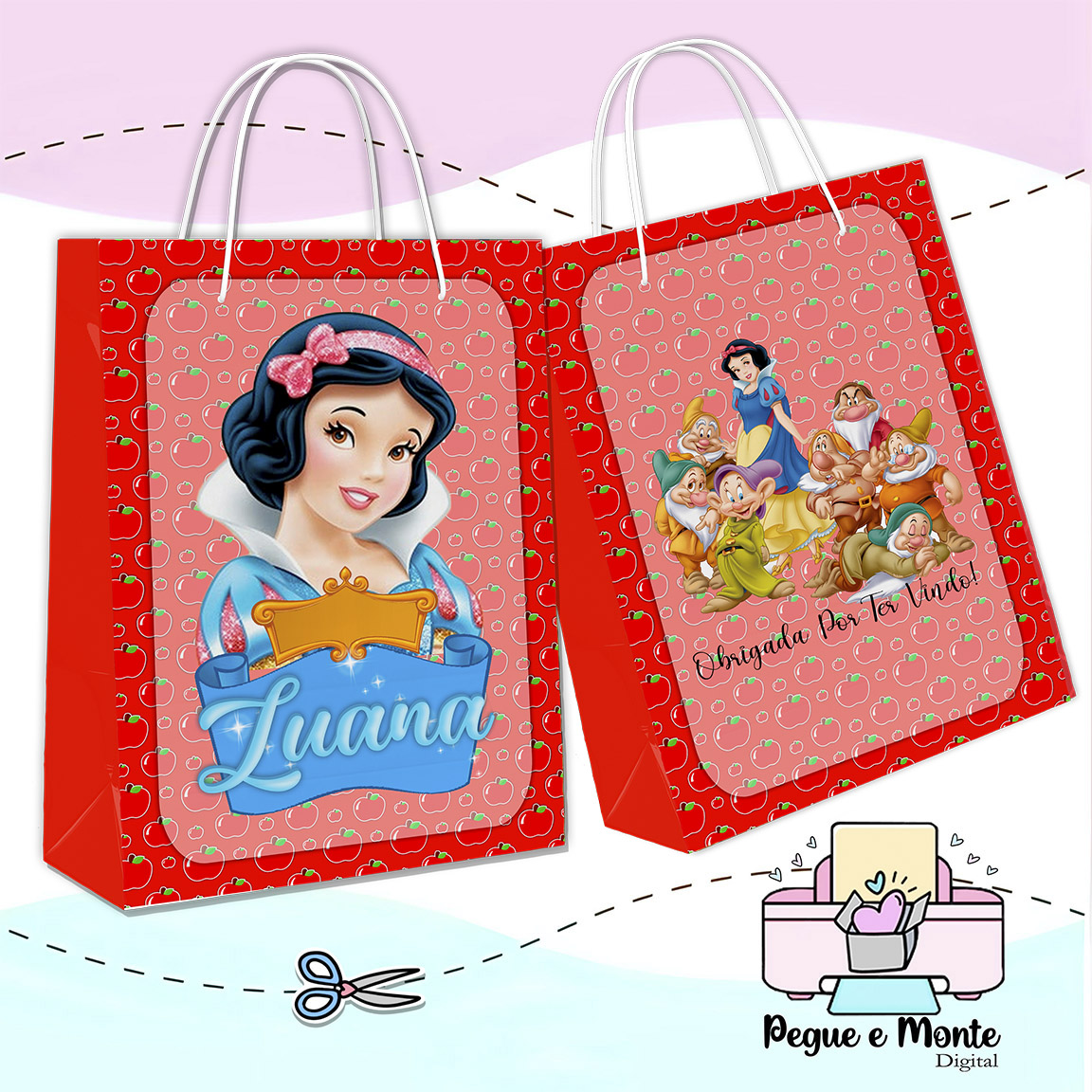 Sacolinha Personalizada Branca de neve