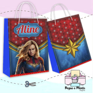 Sacolinha Personalizada Capitã Marvel