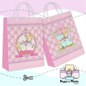 Sacolinha Personalizada Carrossel Menina
