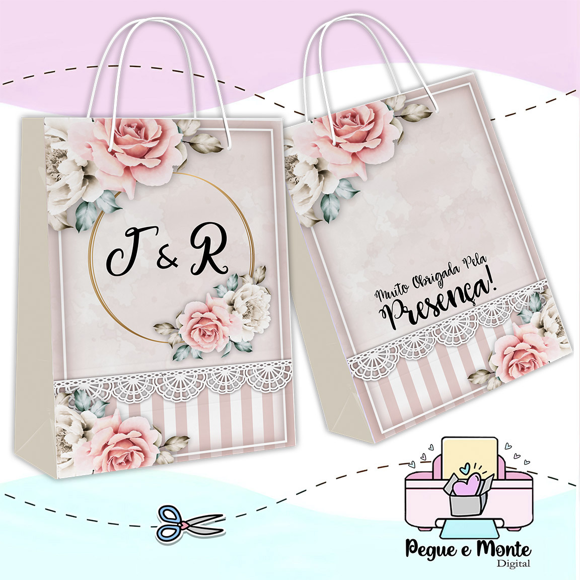 Sacolinha Personalizada Floral
