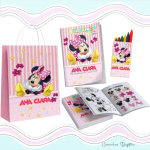 Kit Colorir Minnie Rosa
