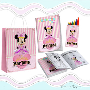 Kit Colorir Minnie Rosa Princesa