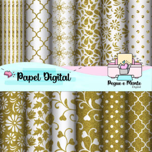 Papel Digital Arabesco Dourado