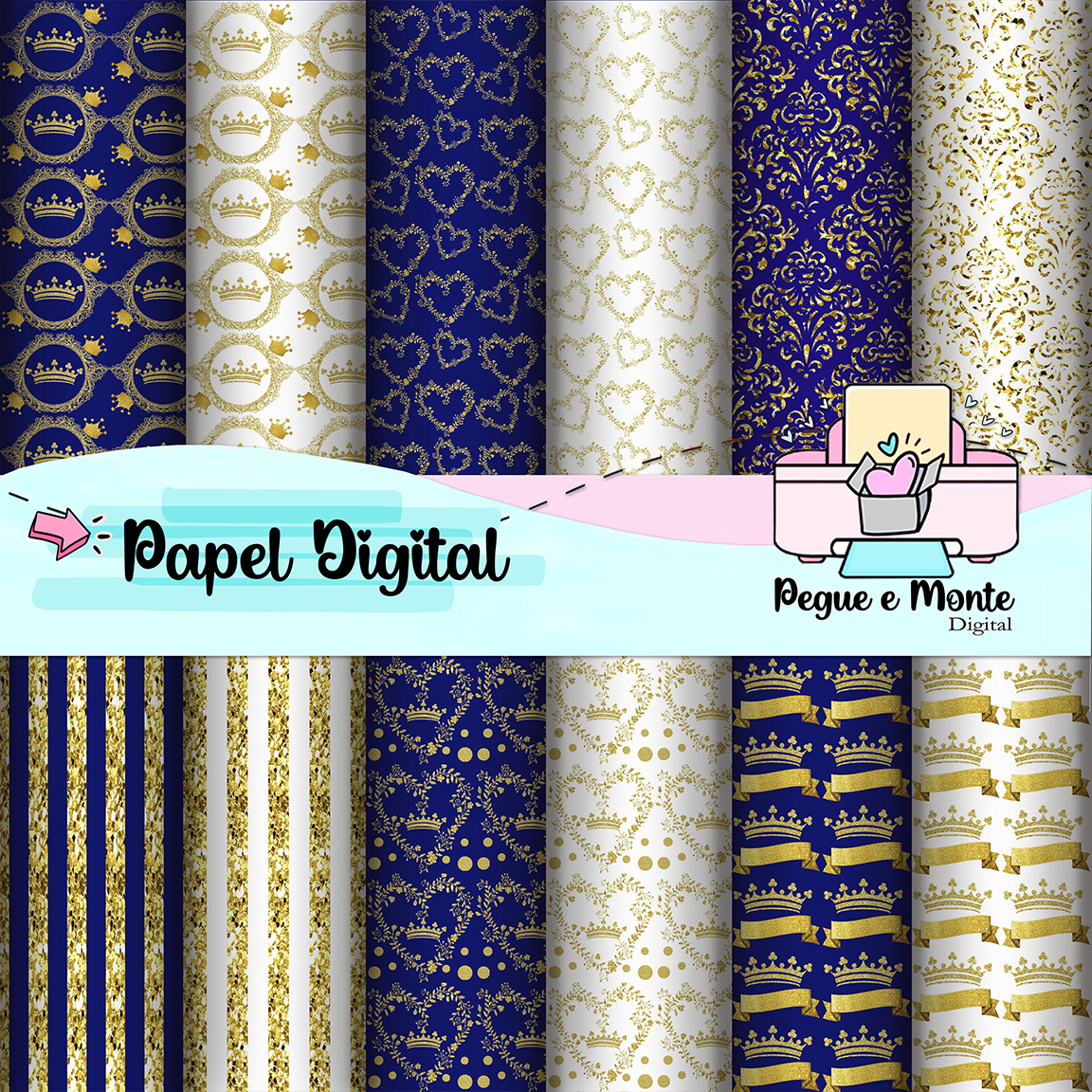 Papel Digital Arabesco Dourado