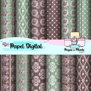 Papel Digital Floral e Arabesco