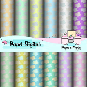 Papel Digital Nuvens Coloridas