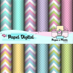 Papel Digital Chevron e Poá