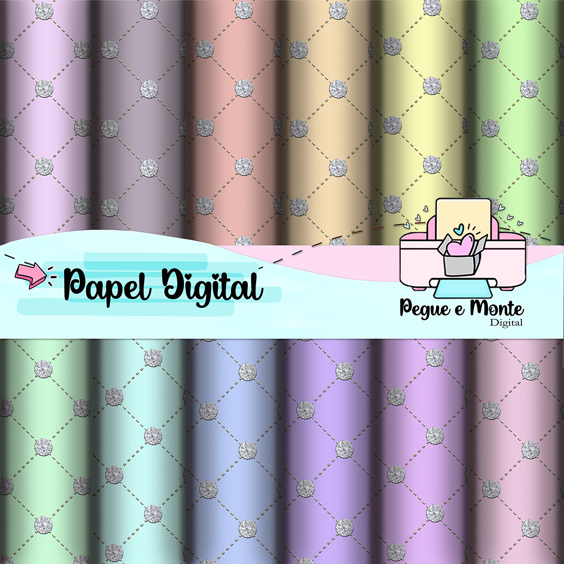 Papel Digital Arabesco Candy