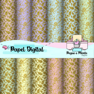 Papel Digital Arabesco Dourado