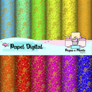 Papel Digital Arabesco Dourado Color