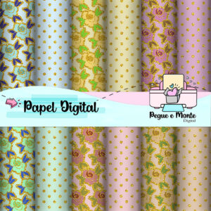 Papel Digital Floral e Poá