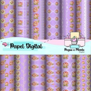 Papel Digital Floral Lilas