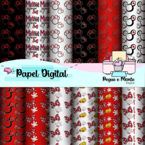 Papel Digital Minnie Vermelha