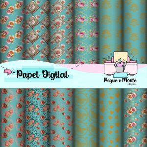 Papel Digital Floral e Arabesco