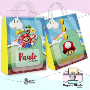 Sacolinha Personalizada Mario Bros