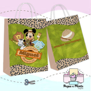 Sacolinha Personalizada Mickey Safari
